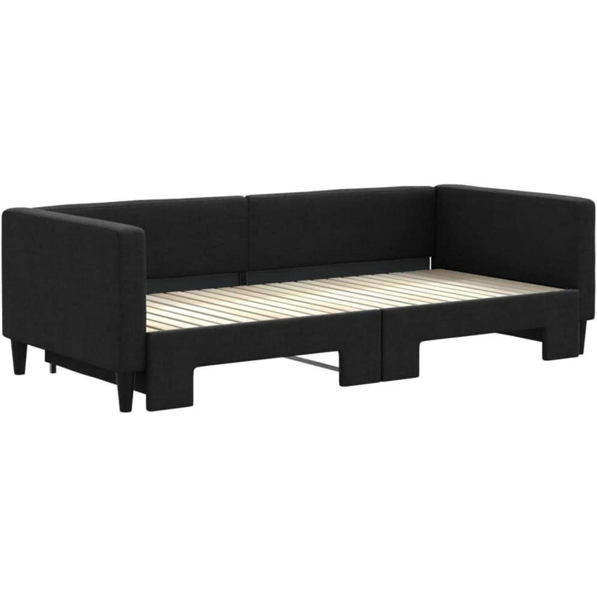 2-Sitzer Schlafsofa mit Bettkasten, 90x200 cm, Schwarz