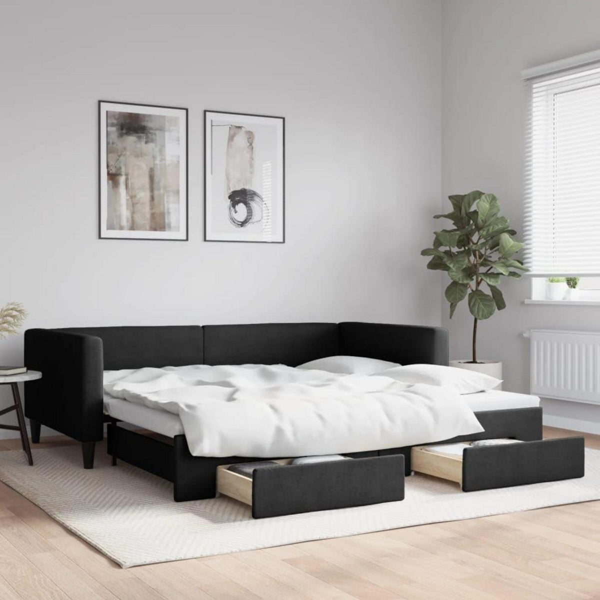 Tagesbett ausziehbar mit Schubladen – 2-Sitzer Sofabett 100x200 cm