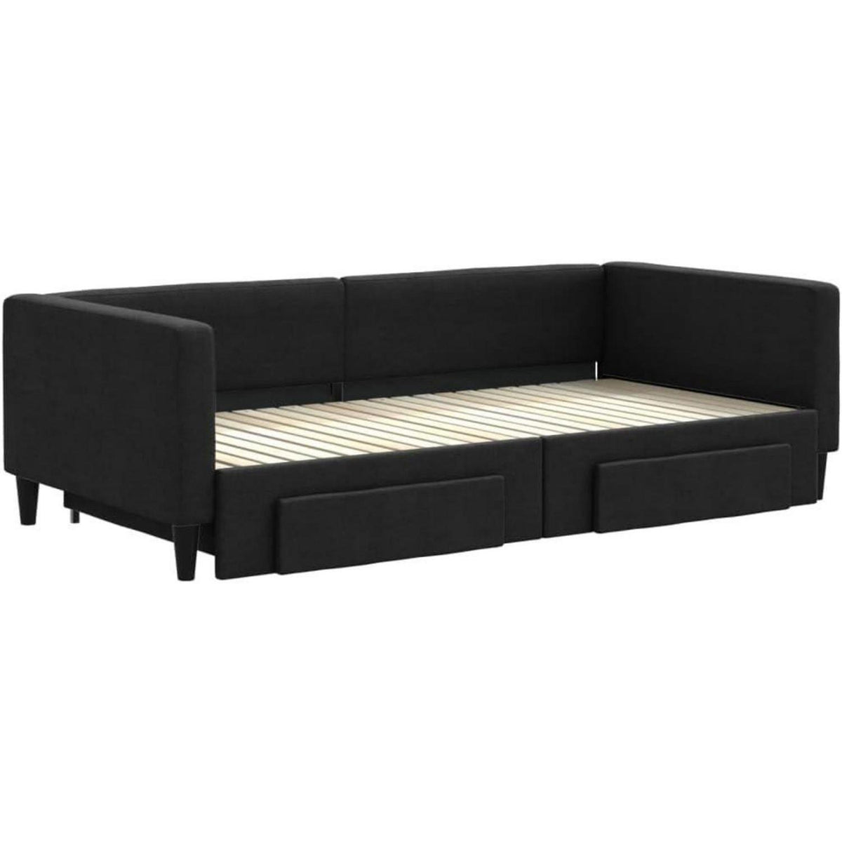 Tagesbett ausziehbar mit Schubladen – 2-Sitzer Sofabett 100x200 cm