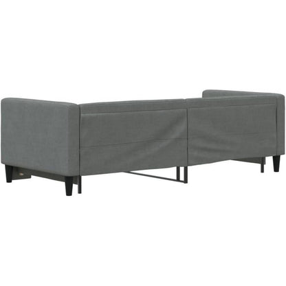 Schlafsofa 2-Sitzer Dunkelgrau – Ausziehbar mit Bettkasten