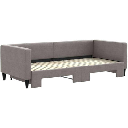 2-Sitzer Schlafsofa mit Bettkasten, 90x200 cm, Taupe
