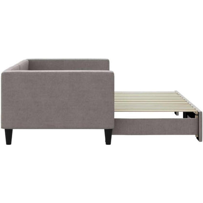 2-Sitzer Schlafsofa mit Bettkasten, 90x200 cm, Taupe