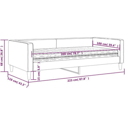 2-Sitzer Schlafsofa mit Matratze & Stauraum – Taupe 100x200 cm