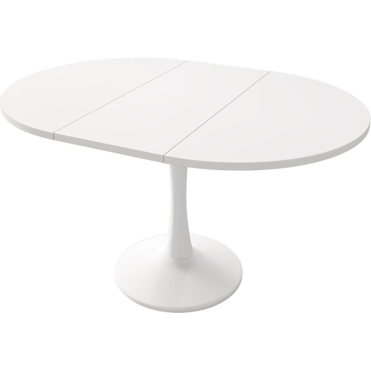 Runder Esstisch Ausziehbar Weiß – 100/140 cm | Modern & Vielseitig
