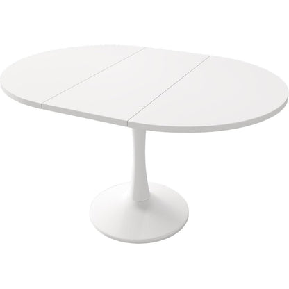 Runder Esstisch Ausziehbar Weiß – 100/140 cm | Modern & Vielseitig
