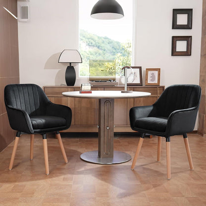 Esszimmerstühle 6er Set, 360° Drehbar, Schwarz Samt