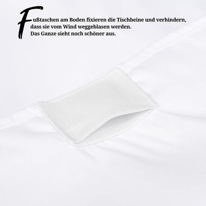 10 Stehtischhüllen Weiß – Ø80cm, Polyester mit Fußtaschen