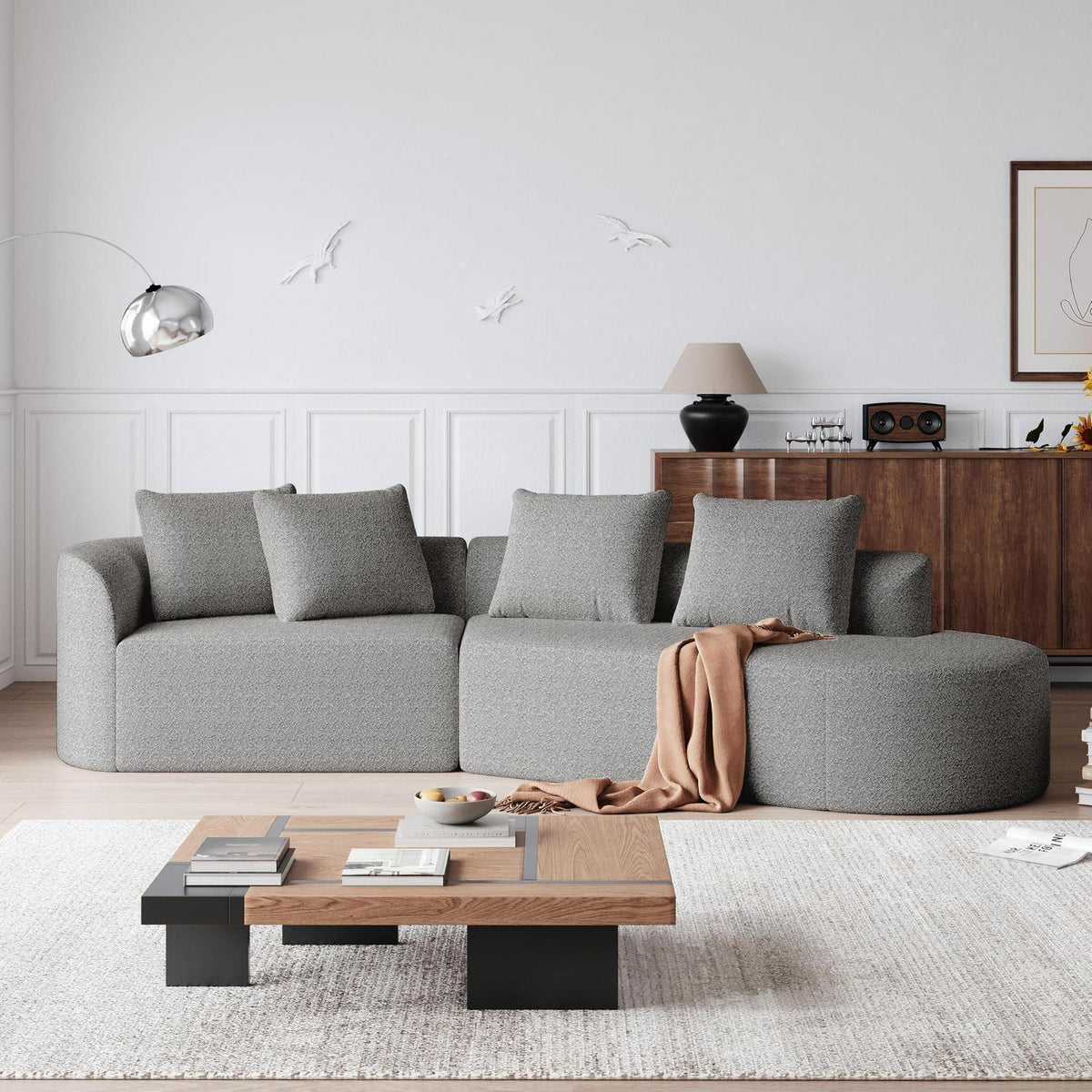 Schlafsofa mit Schlaffunktion, Grau – Komfort & Modernes Design