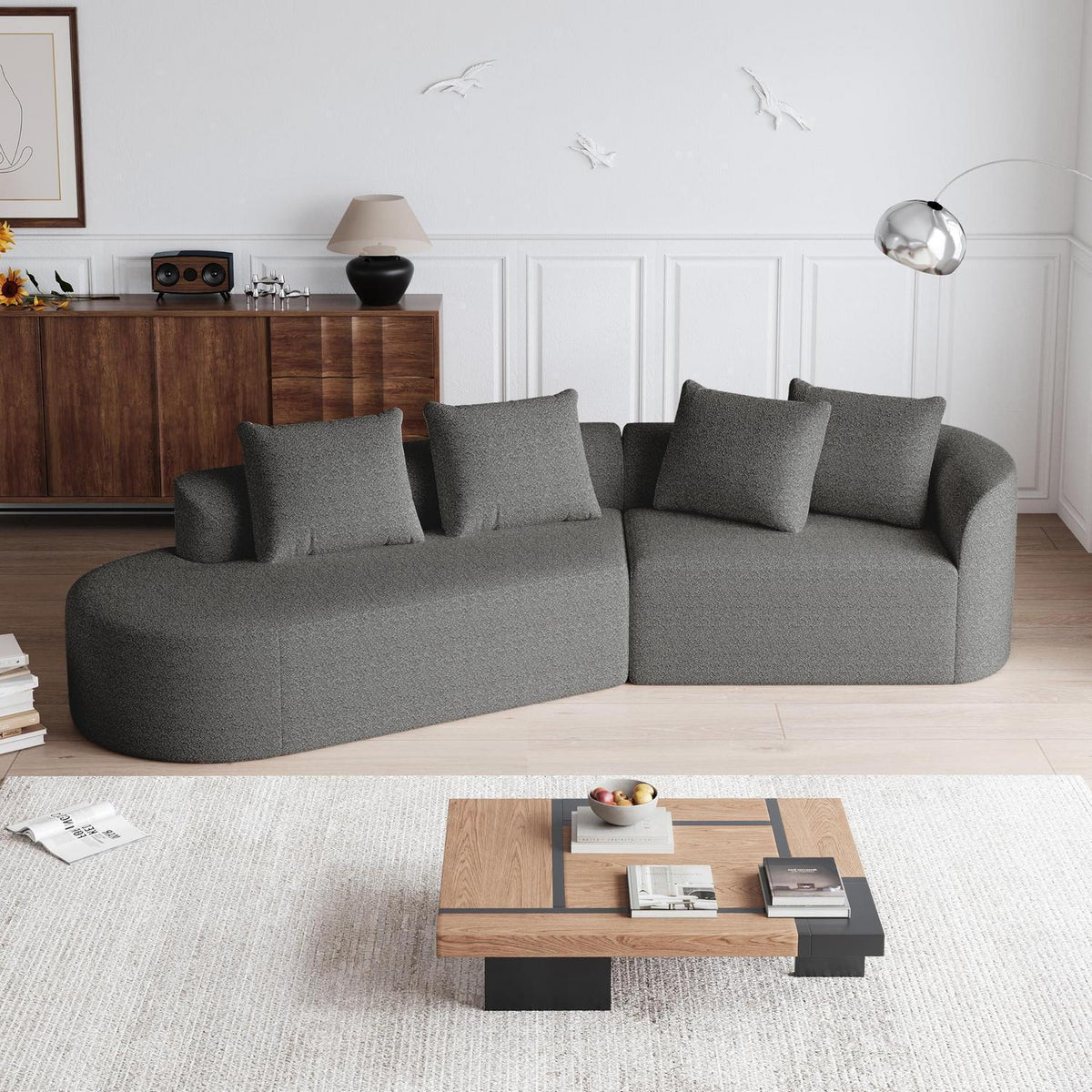 Schlafsofa mit Schlaffunktion, Grau – Komfort & Modernes Design