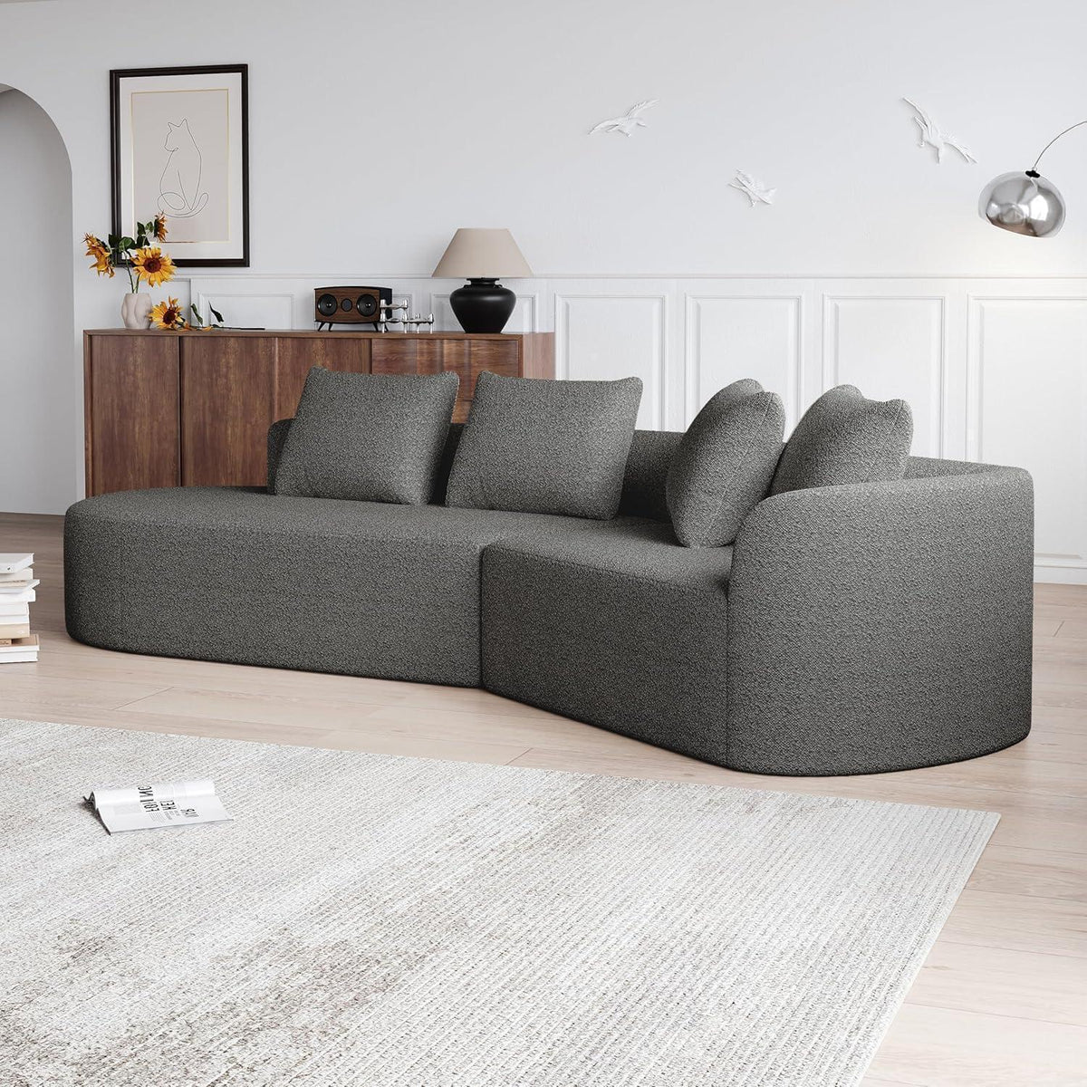 Schlafsofa mit Schlaffunktion, Grau – Komfort & Modernes Design