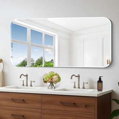 Rahmenloser Wandspiegel 120x60 cm mit abgerundeten Ecken