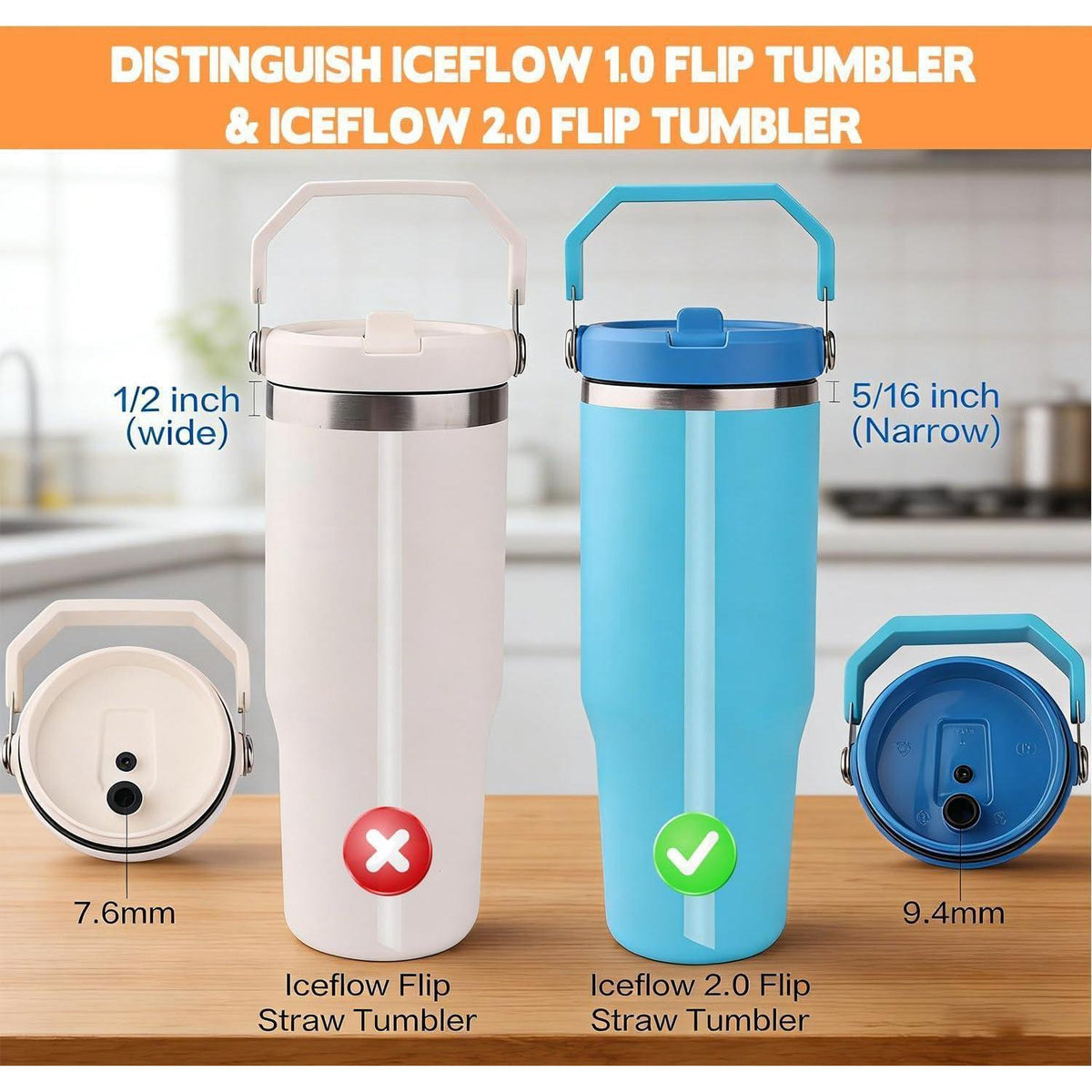 Wiederverwendbarer Strohhalm für Stanley Iceflow 2.0 (Schwarz)