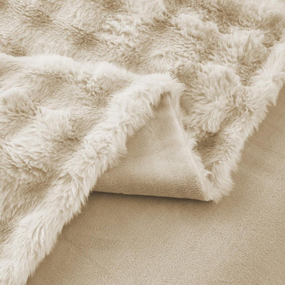 Plüsch Bettwäsche Set 155x220 - Warm & Flauschig Beige