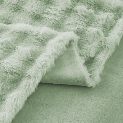 Plüsch Bettwäsche Set 200x200 Salbeigrün - Warm & Flauschig