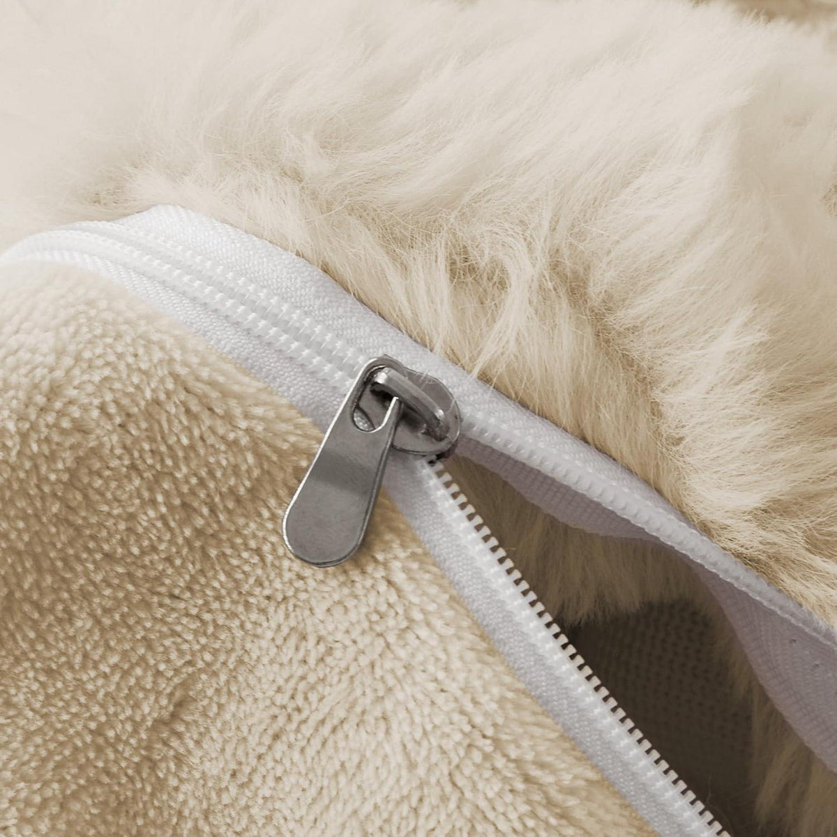 Langhaar Plüsch Bettwäsche Set 135x200 Beige - Winterwarm & Flauschig