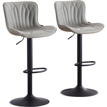 Drehbarer Barhocker 2er Set, Höhenverstellbar, Grau