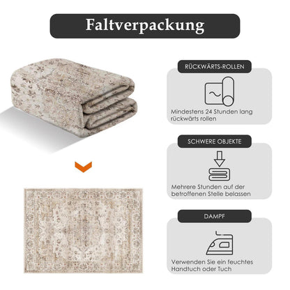 Waschbarer Vintage Teppich 200x300cm Beige Moon