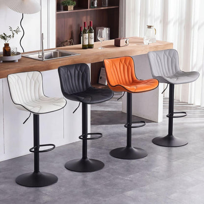 Drehbarer Barhocker 2er Set, Höhenverstellbar, Weiß