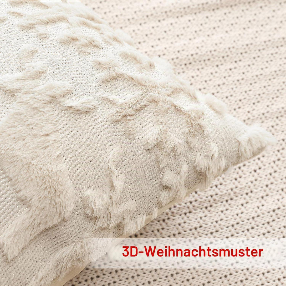 Weihnachtliche Kissenbezüge 50x50cm - Schneeflocken & Elch, 2er Set