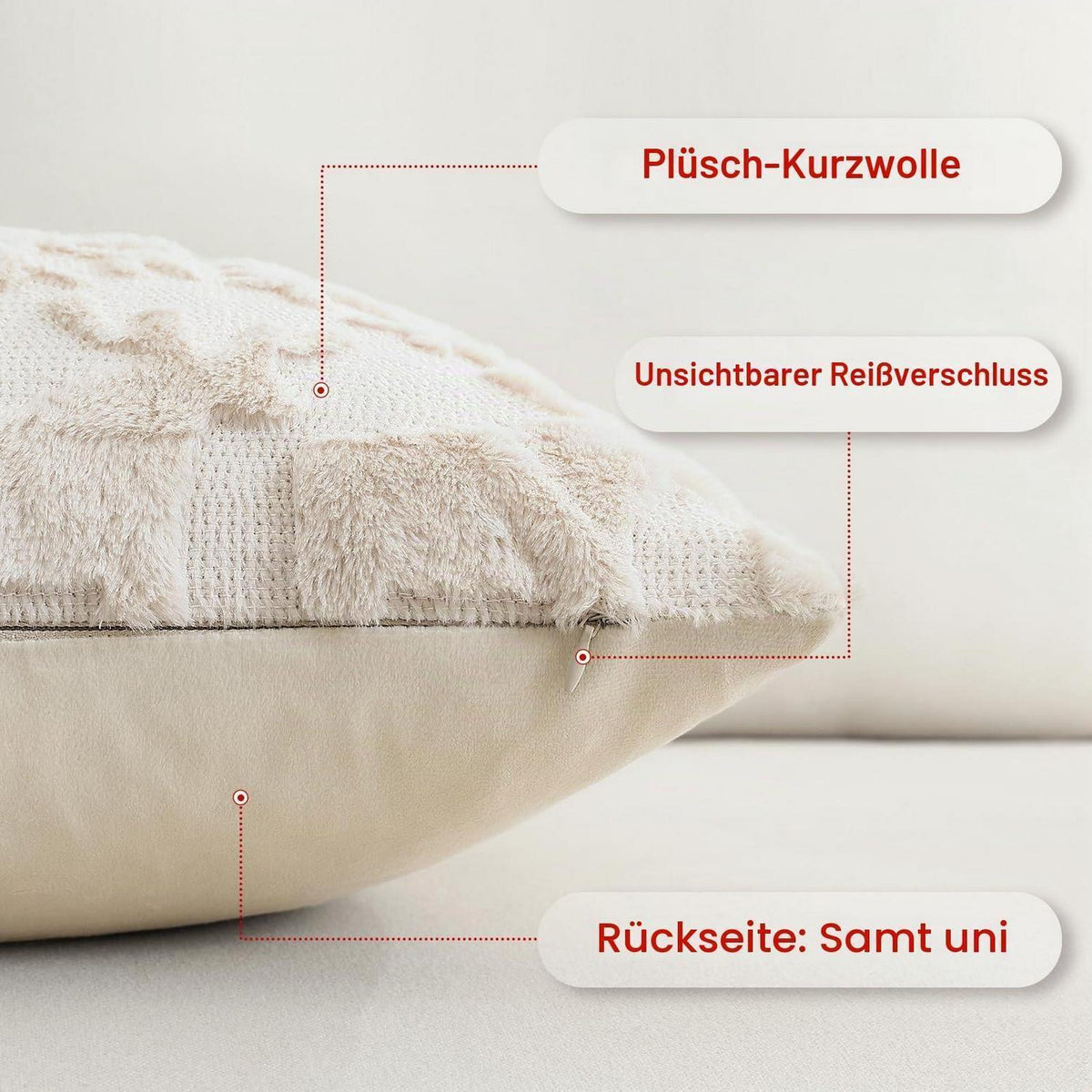 Weihnachtliche Kissenbezüge 50x50cm - Schneeflocken & Elch, 2er Set