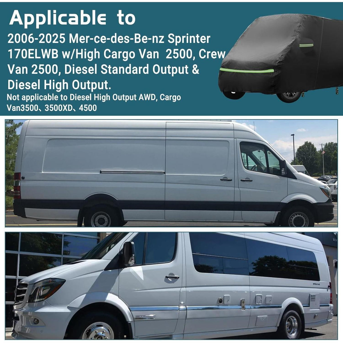 Vollgarage Autoabdeckung Mercedes Sprinter 2006-2025, wasserdicht