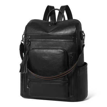 Rucksack Damen Laptopfach 15,6 Zoll Wasserdicht Business in Lederoptik