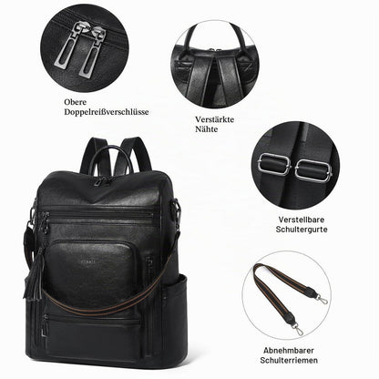 Rucksack Damen Laptopfach 15,6 Zoll Wasserdicht Business in Lederoptik