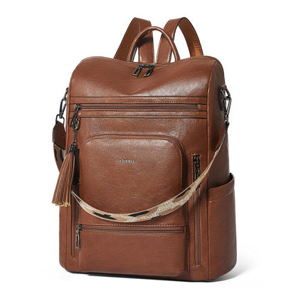 Rucksack Damen Laptopfach 15,6 Zoll Wasserdicht Business in Lederoptik