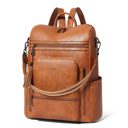 Rucksack Damen Laptopfach 15,6 Zoll Wasserdicht Business in Lederoptik