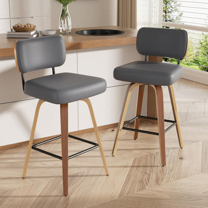 Drehbarer Barhocker 4er Set Dunkelgrau, 65cm Sitzhöhe