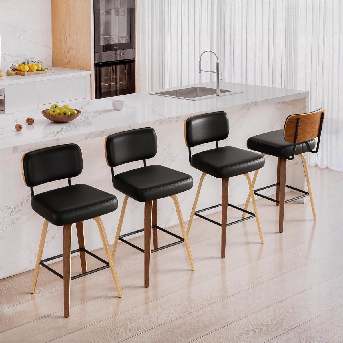 Drehbarer Barhocker 4er Set – Mid-Century Design & Komfort