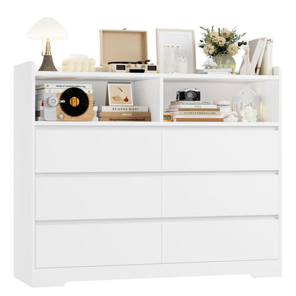 Kommode 6 Schubladen Weiß 120cm – Sideboard für Schlafzimmer