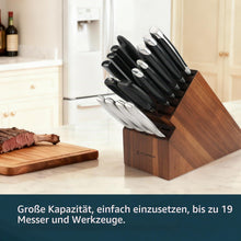 Messerblock aus Akazienholz – 20 Schlitze, leer