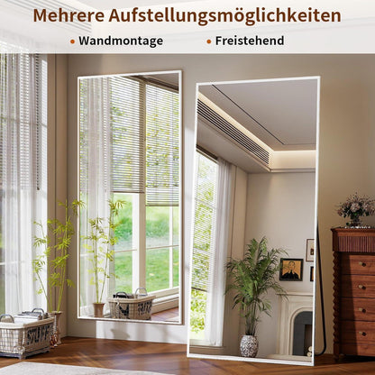 Großer Standspiegel 165x60cm – Bruchsicher & Wandhängend