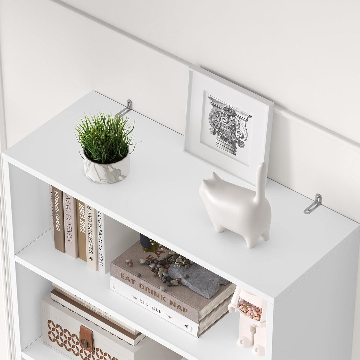 209 cm Bücherregal mit Türen & verstellbaren Regalböden