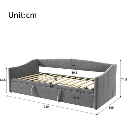 Schlafsofa 200cm – Ausziehbar, Schrankbett & Tagesbett Grau