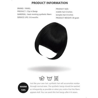 Synthetischer Pony Clip – Natürliches Braun & Verschiedene Farben