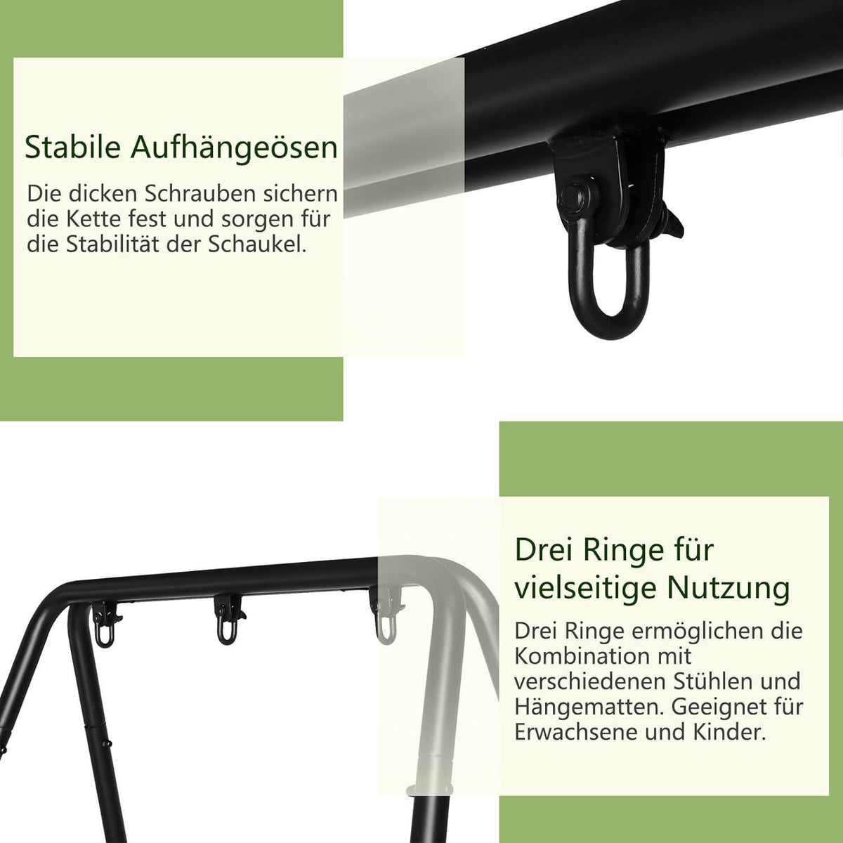 Hängesesselgestell Doppelquerträger – Stabil & Robust für Innen & Aussen