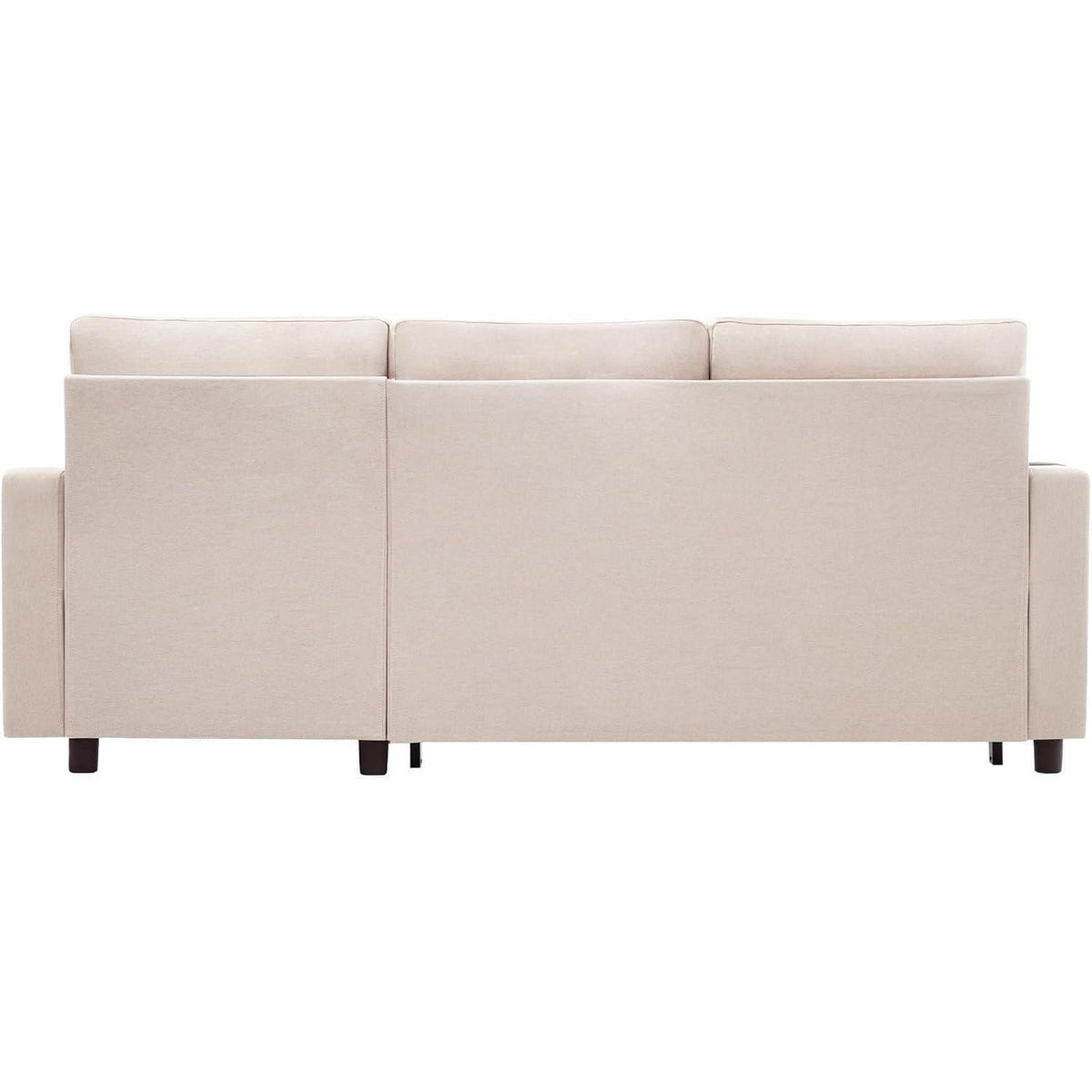 Modulares Schlafsofa L-Form mit Stauraum & Getränkehalter (Beige)