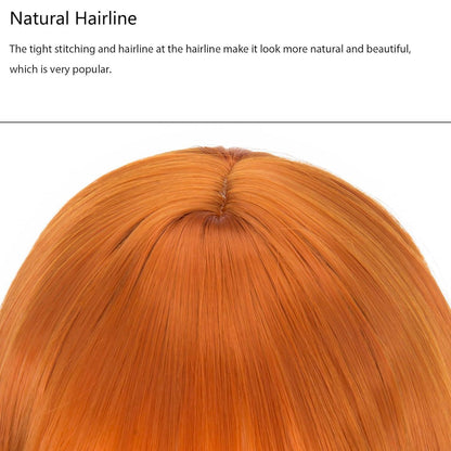 Bob Perücke Damen 13 Zoll, Orange mit Pony – Synthetik Perücke