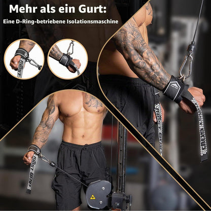 2-in-1 Zughilfen Krafttraining mit D-Ringen, Größe M (17-23cm)