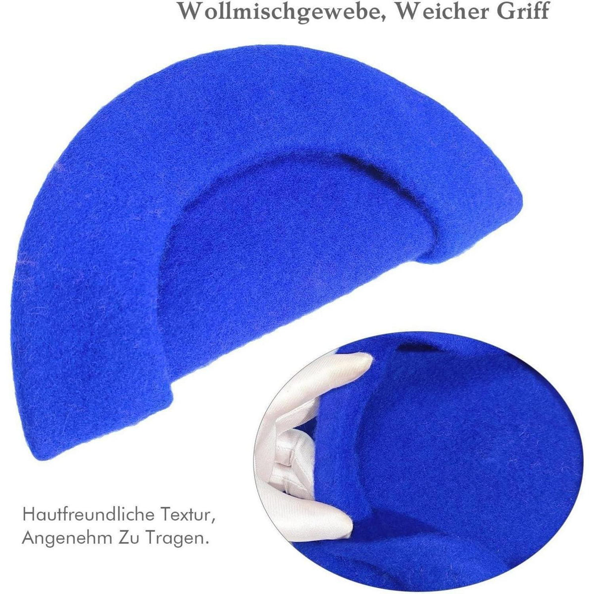 Baskenmütze Damen Wolle – Klassisch Blau, Einheitsgröße