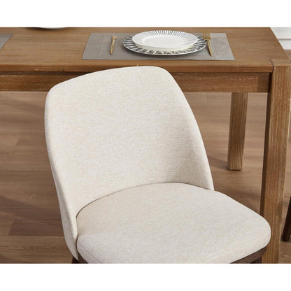 Esszimmerstühle 4er Set, Beige Polsterstuhl mit Holzbeinen