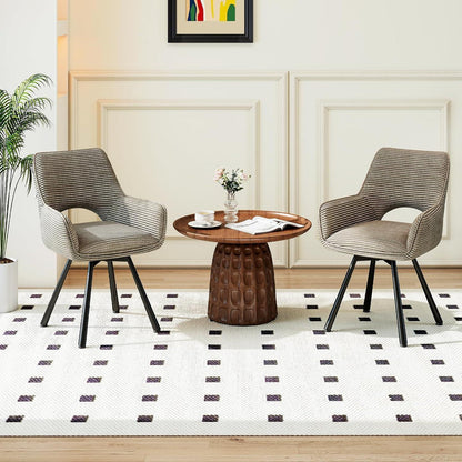 Drehbarer Esszimmerstuhl Set Taupe – Samt, 360° & Komfort