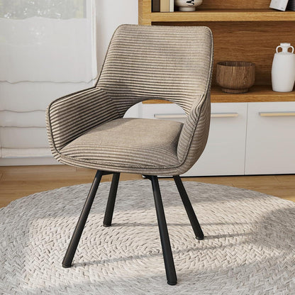 Drehbarer Esszimmerstuhl Set Taupe – Samt, 360° & Komfort