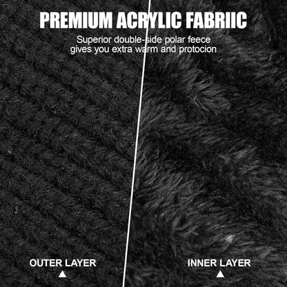 Strickmütze Damen 3in1 Thermo Schal & Sturmhaube Weiß