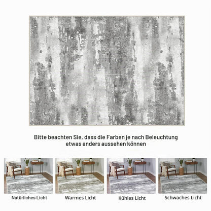 Moderner Waschbarer Teppich Grau 160x230 cm – Rechteckig & Rutschfest