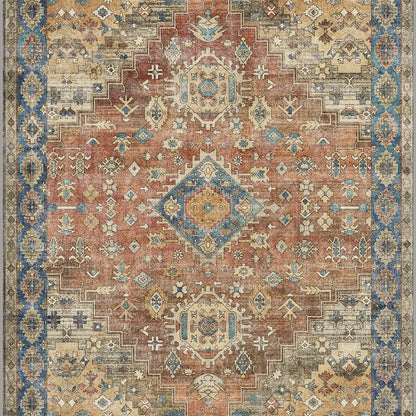 Vintage Teppich Rot 160x230cm – Waschbar & Rutschfest