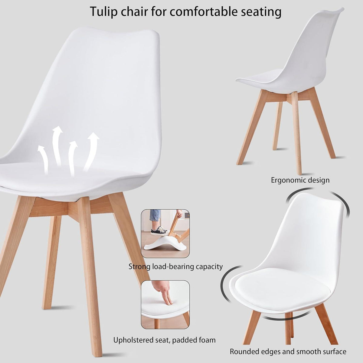 Runder Esstisch 120cm mit 6 Stühlen – Dunkelbraun & Weiß