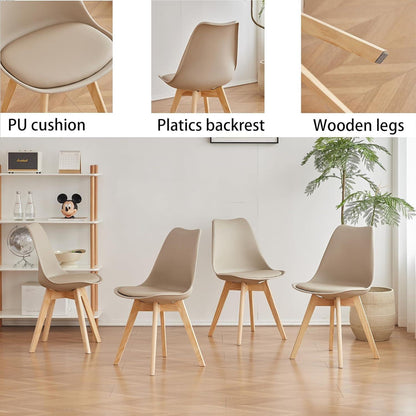 Runder Esstisch 120cm + 6 Stühle – Hellbraun & Khaki